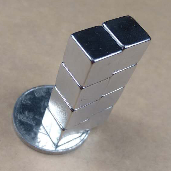 1/4 inch cube magnet sample display