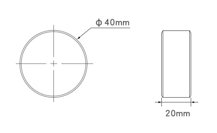 Disc magnet 40mm x 20mm drawing