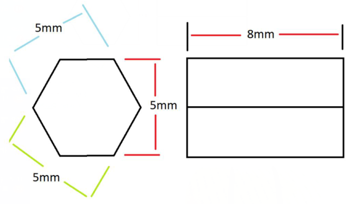 Drawing reference of hexagonal strong neodymium magnet