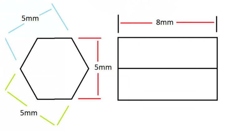 Hexagonal cylindrical neodymium magnet drawings