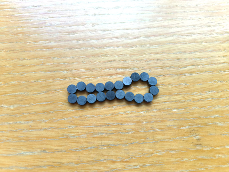 5x2mm diameter (radial) magnetized ceramic ferrite permanent magnet