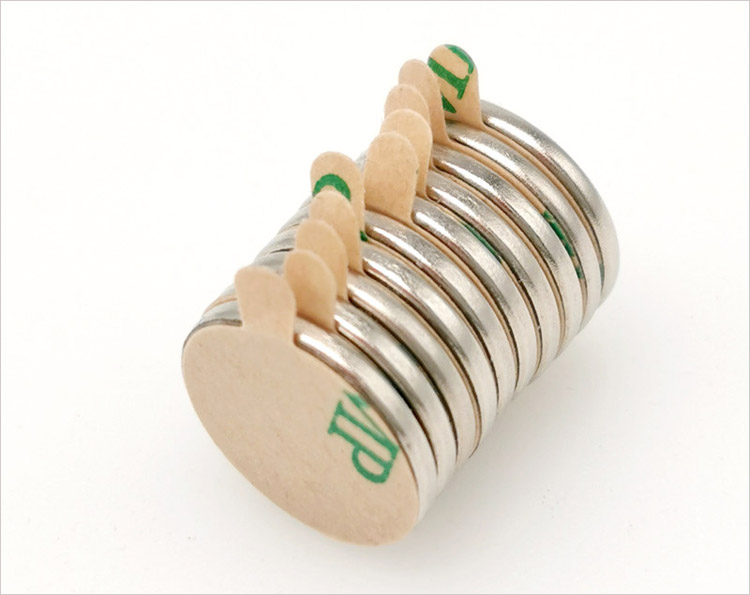 Neodymium circular magnets with adhesive backing