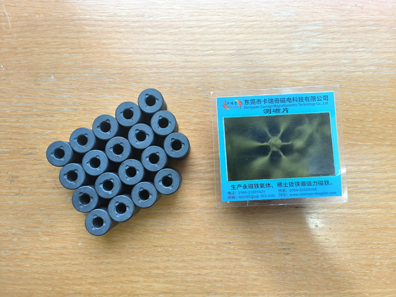 Radial 6-pole sintered ferrite radial rotor magnetic ring 20x8x27mm sample image