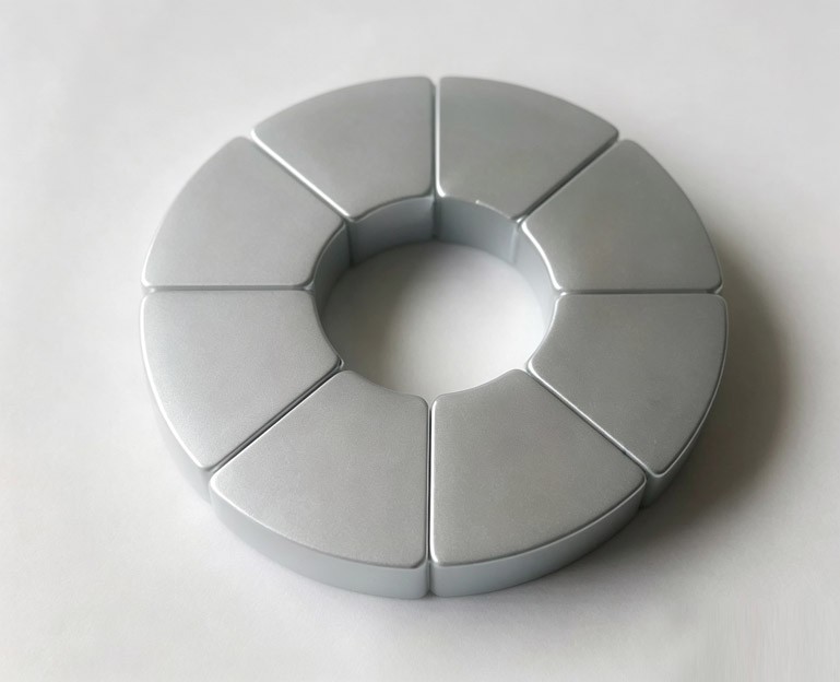 segmented wedge-shaped neodymium magnet